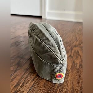 Army Green Canvas German Hat Vintage